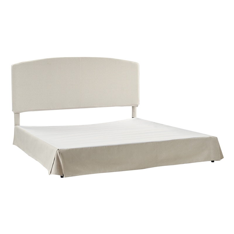 Knut Traditional 2 Piece Bedroom Upholstered Platform Bed with Washable Slipcover Set-QB by HULALA HOME