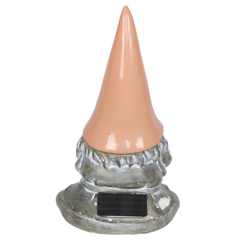 Exhart Good Time Solar Gnamaste Meditating Gnome Statue with Colorful Hat, 11 Inch