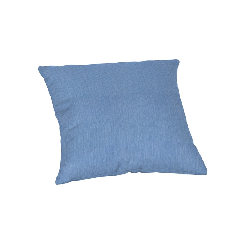 Sunbrella® Solid Fabric 1-Piece Indoor/Outdoor Square Throw Pillow, 20"W x 20"L, Canvas Macaw - Cast Ocean