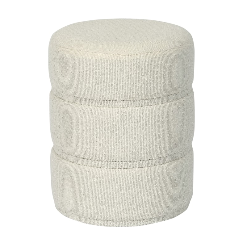 Adeco Round Ottoman 17.9" Height Footrest Vanity Stool