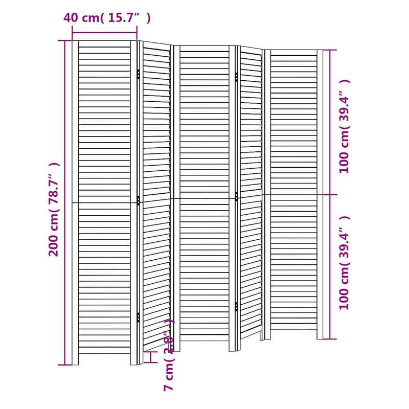 vidaXL Room Divider Privacy Screen Living Room White Solid Wood Paulownia