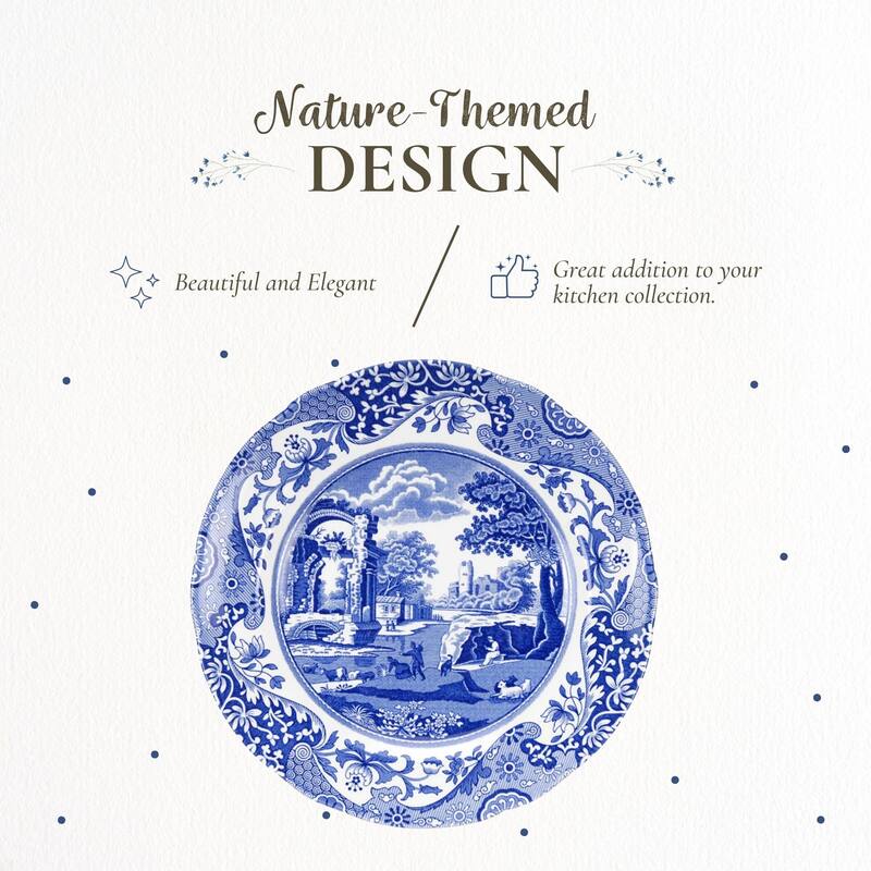 Spode Set of 4 Blue Italian Plates