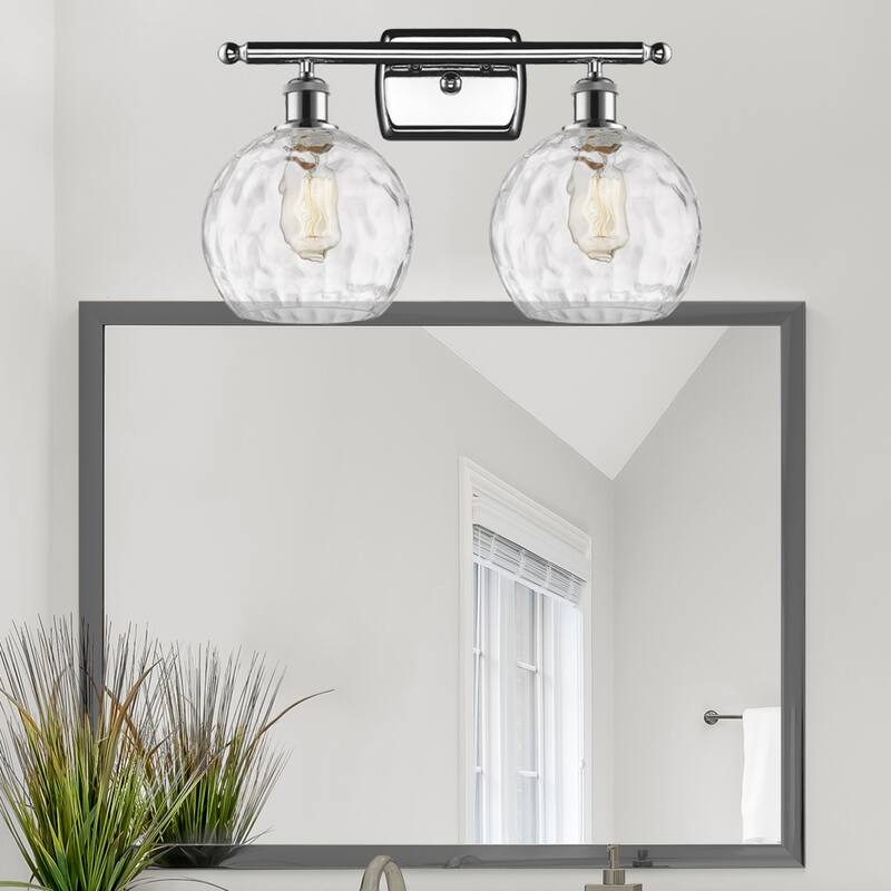 Innovations Lighting Athens Water Glass 2 Light 18" Bath Vanity Light