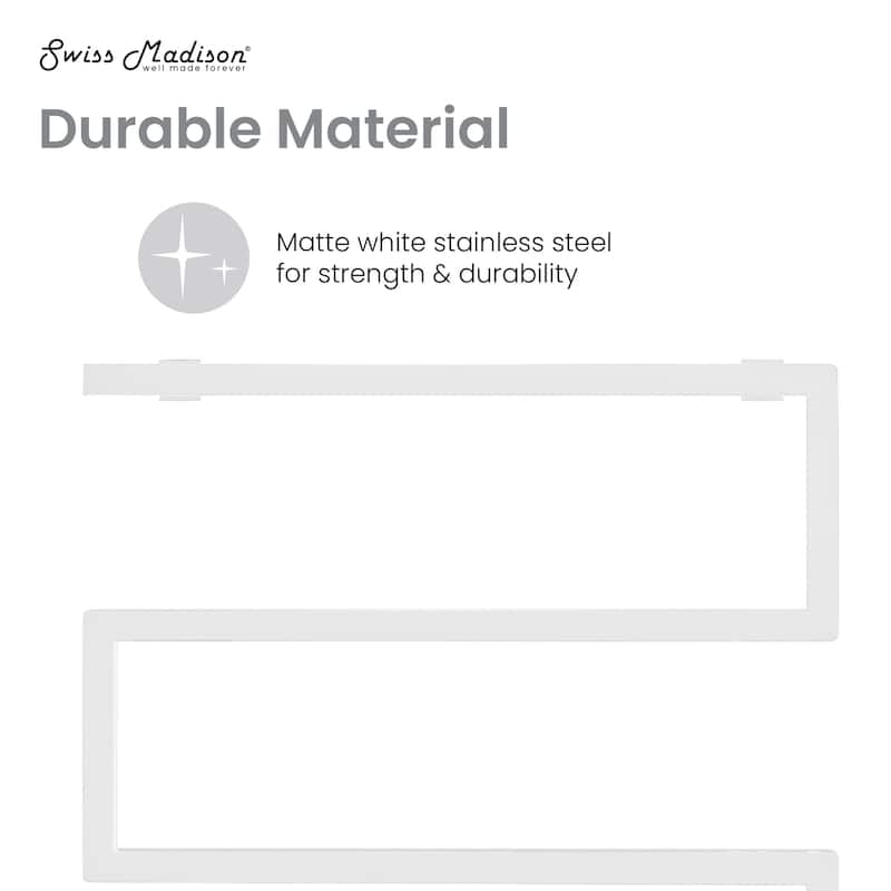 Voltaire 5-Bar Electric Towel Warmer In Matte White - 31.5" x 23.62" x 3.15"