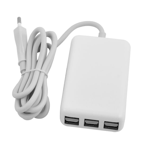 Unique Bargains AC 100-240V 3.5mm Plug 20W 6 Ports Round Edge USB Power Adapter Charger White