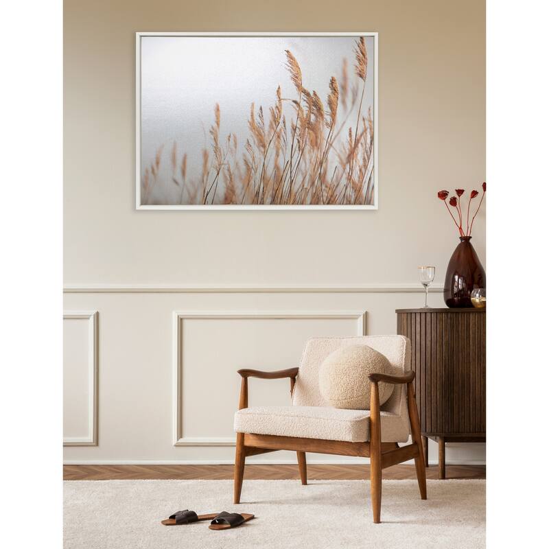 Kate and Laurel Sylvie Marsh Grass No 4 Framed Canvas by Crystal Lynn Collins