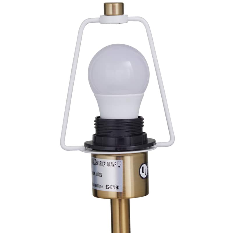 Metal Umbrella Style Table Lamp with Marble Base - 10"W x 10"L x 28"H