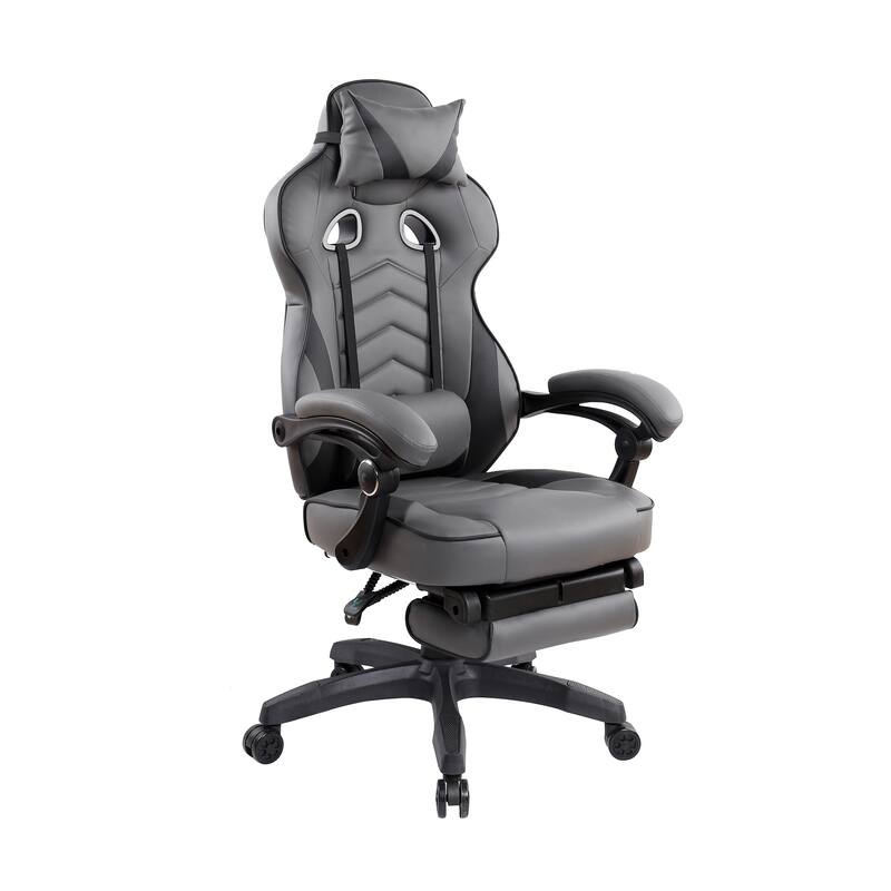 Gaming Racing Style Fully Reclining Executive Office Chair with Footrest