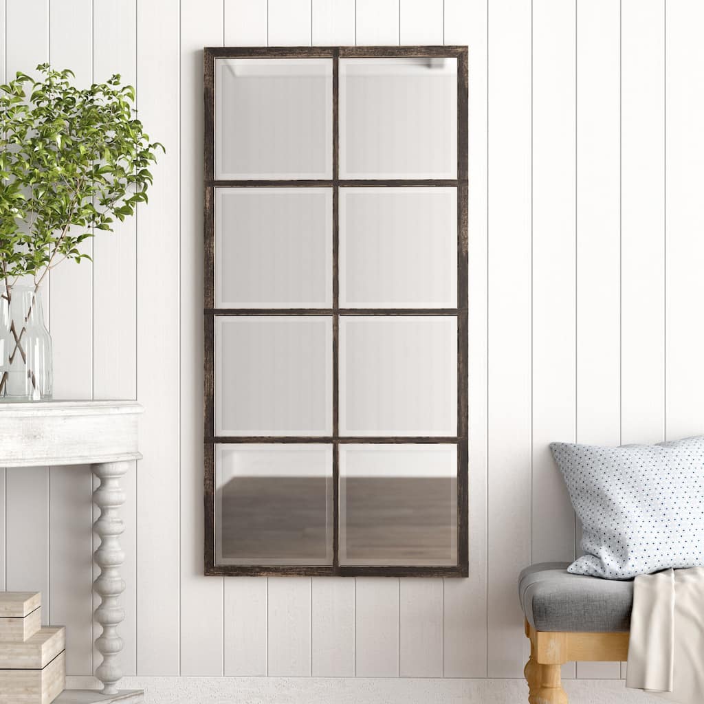 Allan Andrews Bronze Metal Framed Atrium Wall Mirror - 24 in. by 48 in.