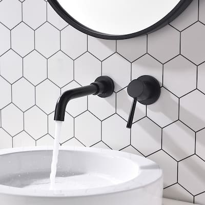 PROOX Single Handle Wall Mounted Bathroom Faucet With Drain Assembly