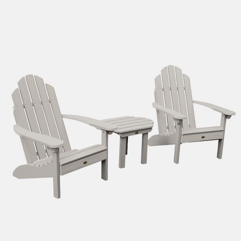 2 Classic Westport Adirondack Chairs and Side Table - Harbor Gray