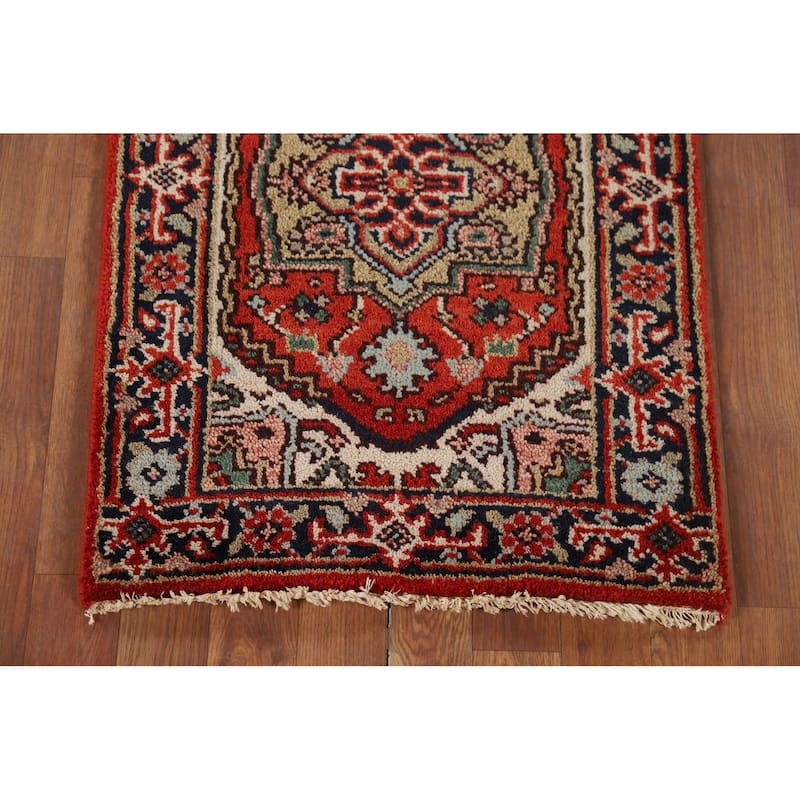 Heriz Serapi Indian Accent Rug Handmade Wool Carpet - 2'0" x 3'0"