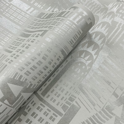 Seabrook Designs Manhattan Skyline Nonwoven Unpasted Wallpaper