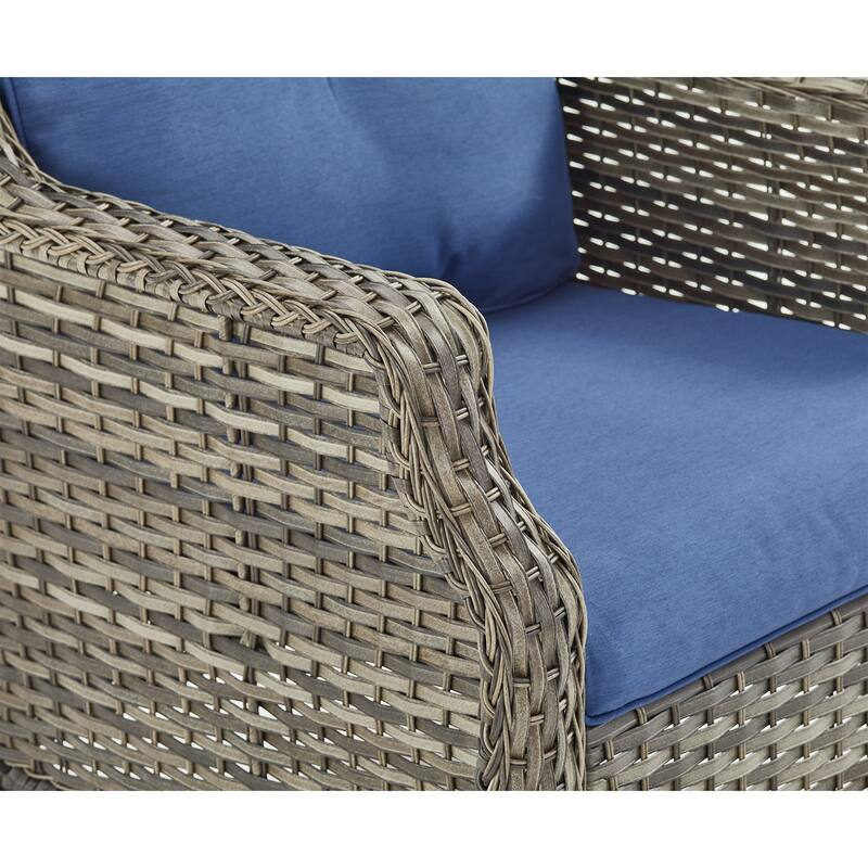 Gymojoy Outdoor Chairs PE Wicker Patio Dining Chairs Set of 2 - Grey