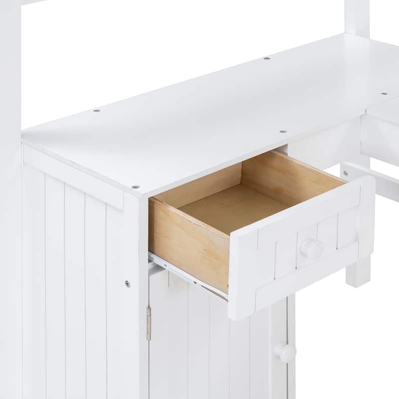 Merax Twin Loft Bed with Drawers, Cabinet, Shelves and Desk