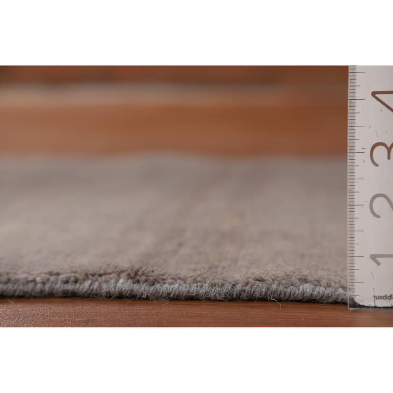 Hand Knotted Oriental 100% Wool Carpet Modern Modern Greys & Charcoal Gabbeh Area Rug - 4' 0'' X 2' 7''