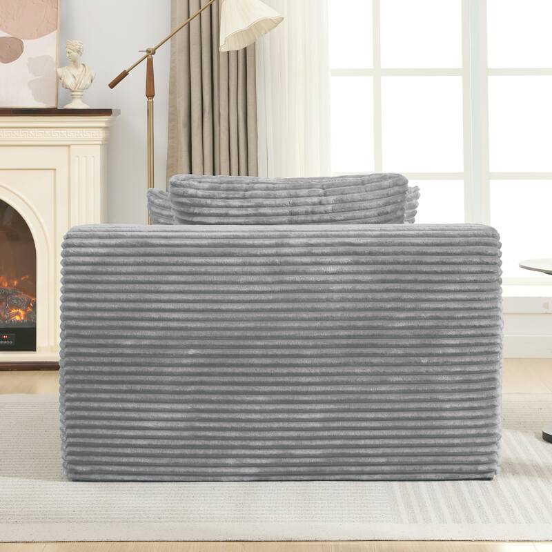 Roomfitters Full-Compressed Chaise Lounge Sleeper Sofa with Removable Pillows Modern Upholstered Couch