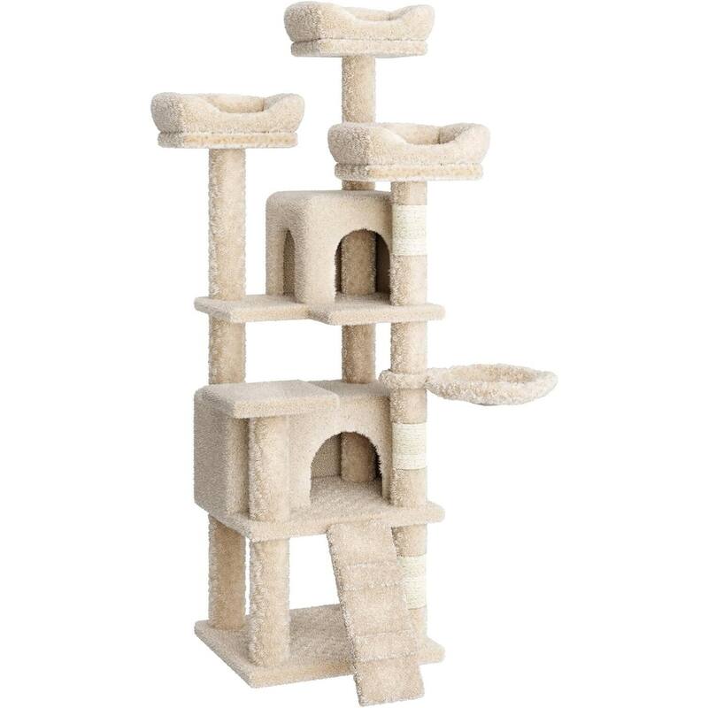 Cat Tree Multi-Level Cat Tower with 2 Roomy Condo 4 Perch