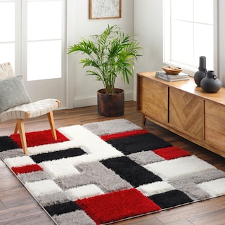 Livabliss Bologna Colorblock Geometric Plush Area Rug