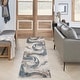 preview thumbnail 13 of 22, Nourison Astra Machine Washable Indoor only Abstract Area Rug Ivory/Blue - 2' 2" x 8'