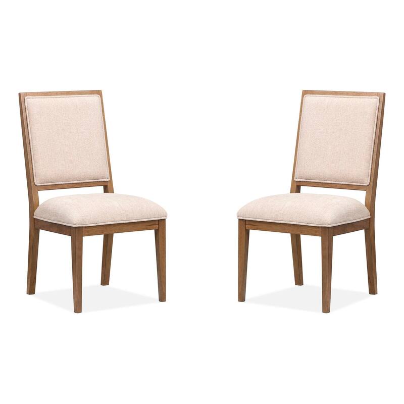 Magnussen Home Marcel Harvest Brown Upholstered Side Chair Two Pack - 20''W x 22''D x 38.63''H - 20''W x 22''D x 38.63''H - Set of 2 - Harvest Brown - Dining Height