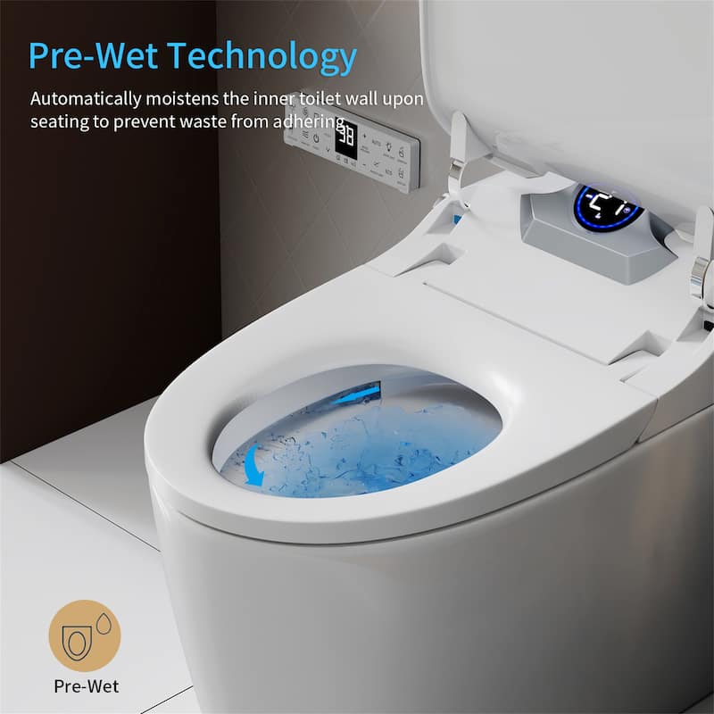 Smart Toilet with Foot Sensor Flush