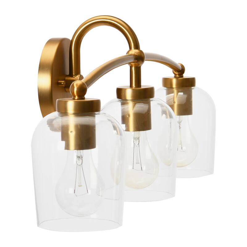 Robert Stevenson Lighting Adrian - Metal and Clear Glass Vanity Light