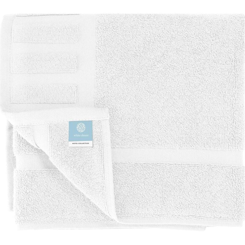 White Classic Luxury Cotton Bath Mat 22x34 Set of 2