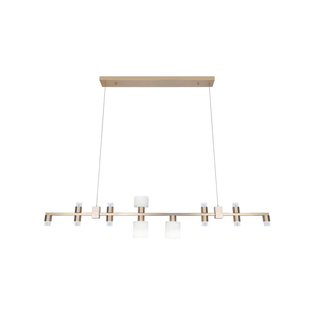 13-Light Brass LED Chandelier With Glass Shades