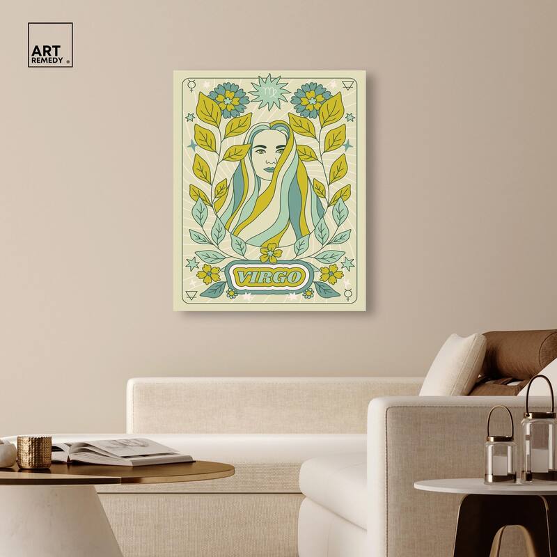 Virgo Stars Card Canvas by Art Remedy, Gallery Wrapped