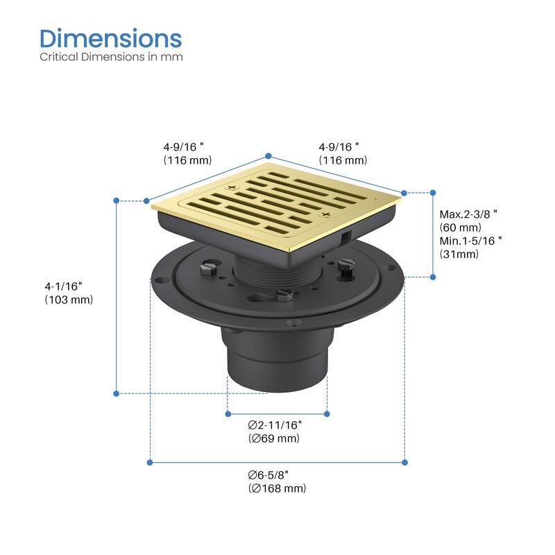 4-inch Tile-In Shower Drain