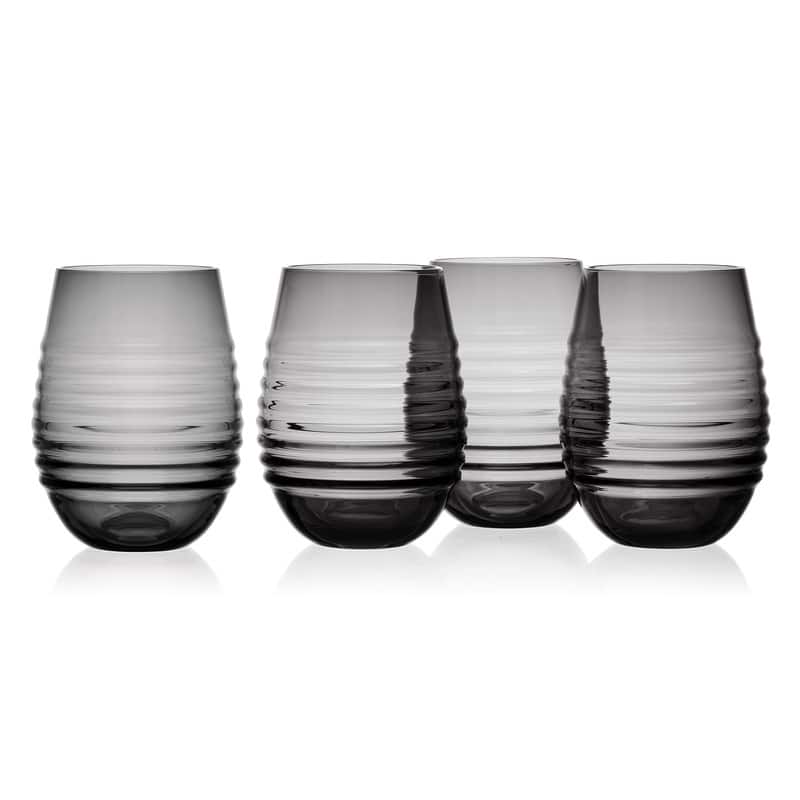 Mikasa Set of 4 Ciara Stemless Wine Glasses, 18 Oz, Smoke