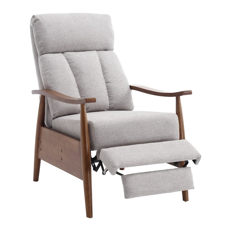 Modern Adjustable Recliner Chair, Wood Frame Armchair Accent Chair Lounge Chair Upholstered Sofa Chair for Living Room