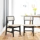 preview thumbnail 6 of 13, DHP Eleni Mid-Century Modern Cane Dining Chairs, Set of 2, Cream/Seadrift Black