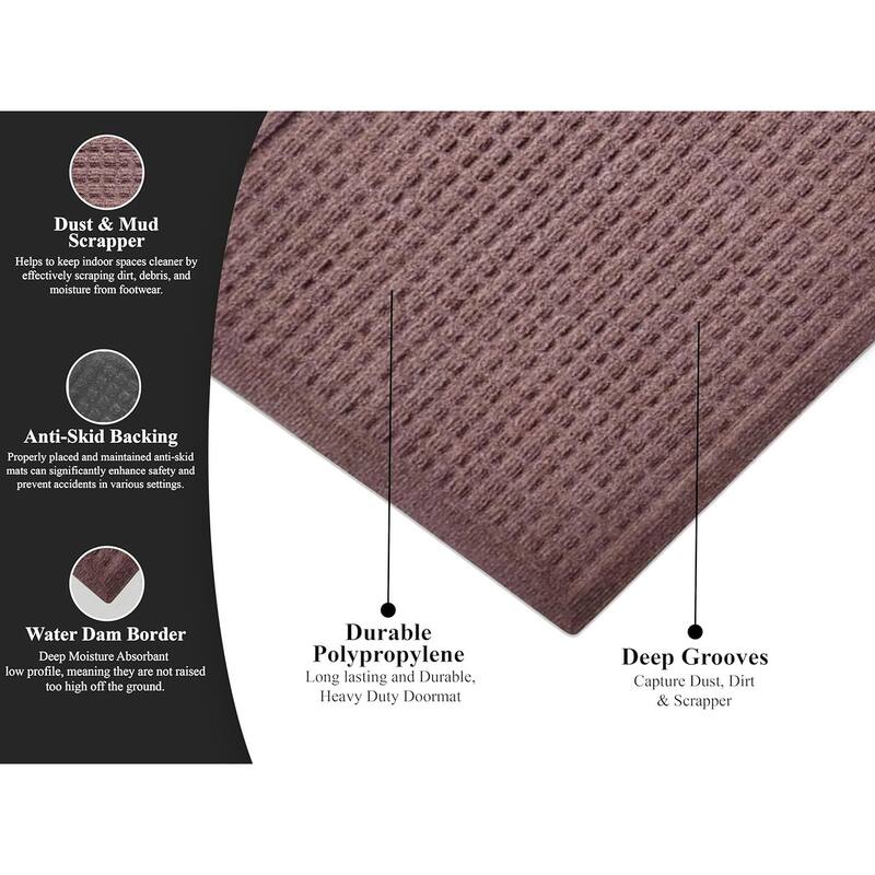 A1HC New All Weather Superior Dirt and Moisture Absorbing Polypropylene Door Mat with Non-Slip Backing for Inside Outside Use