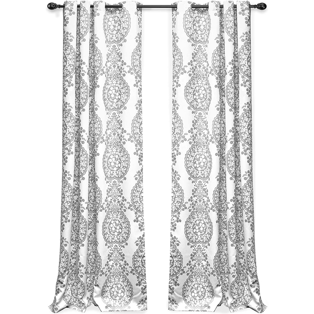 Adam White Color Set of 2 Panels Drapes Thermal Blackout Noise Reduce 100%  privacy Window Curtain Grommets Home Décor 63 Long 