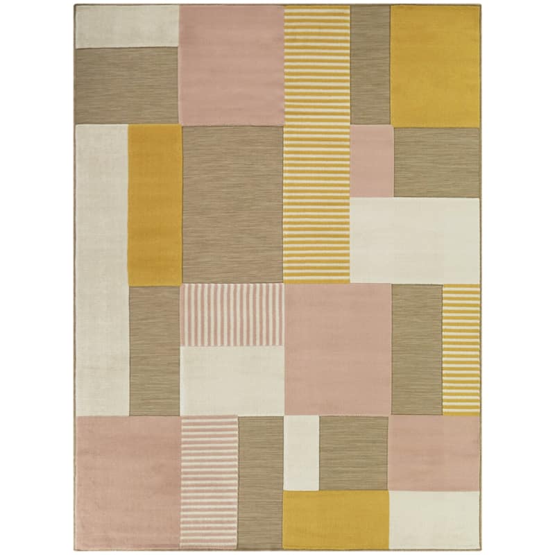 Avison Modern Geometric Indoor/Outdoor Area Rug - 5'3" x 7' - Pink