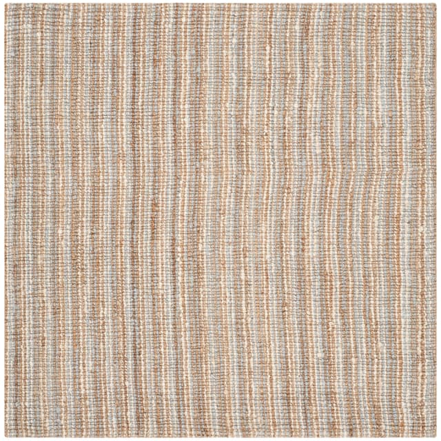 SAFAVIEH Jerneja Handmade Solid Chunky Jute Area Rug - 4' x 4' Square - Grey/Natural