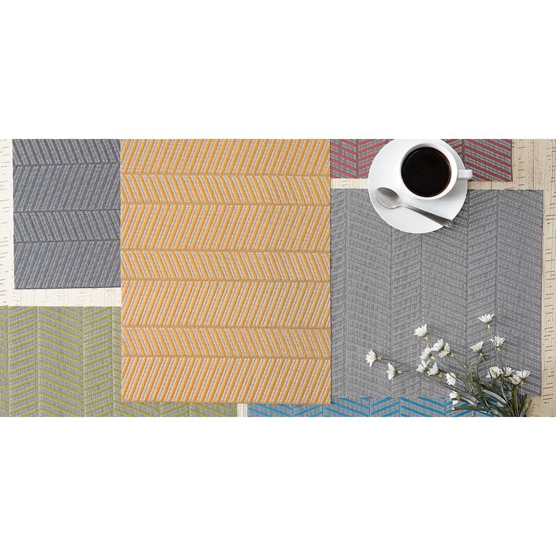 DII Antique Green Textured Twill Weave Placemat 6 Piece
