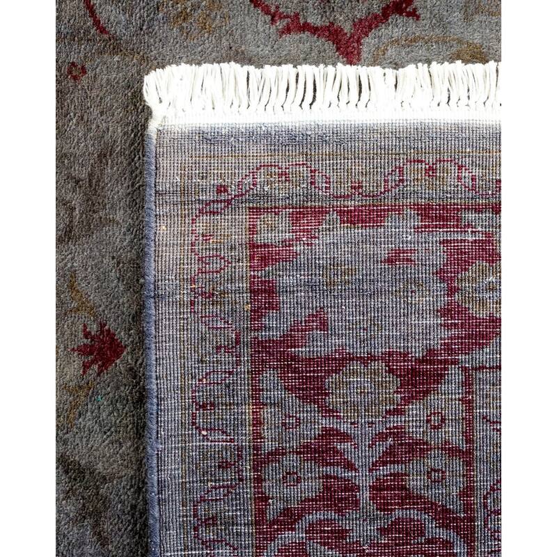Overton Hand Knotted Wool Vintage Inspired Modern Contemporary Overdyed Gray Area Rug - 4' 2" x 6' 0"