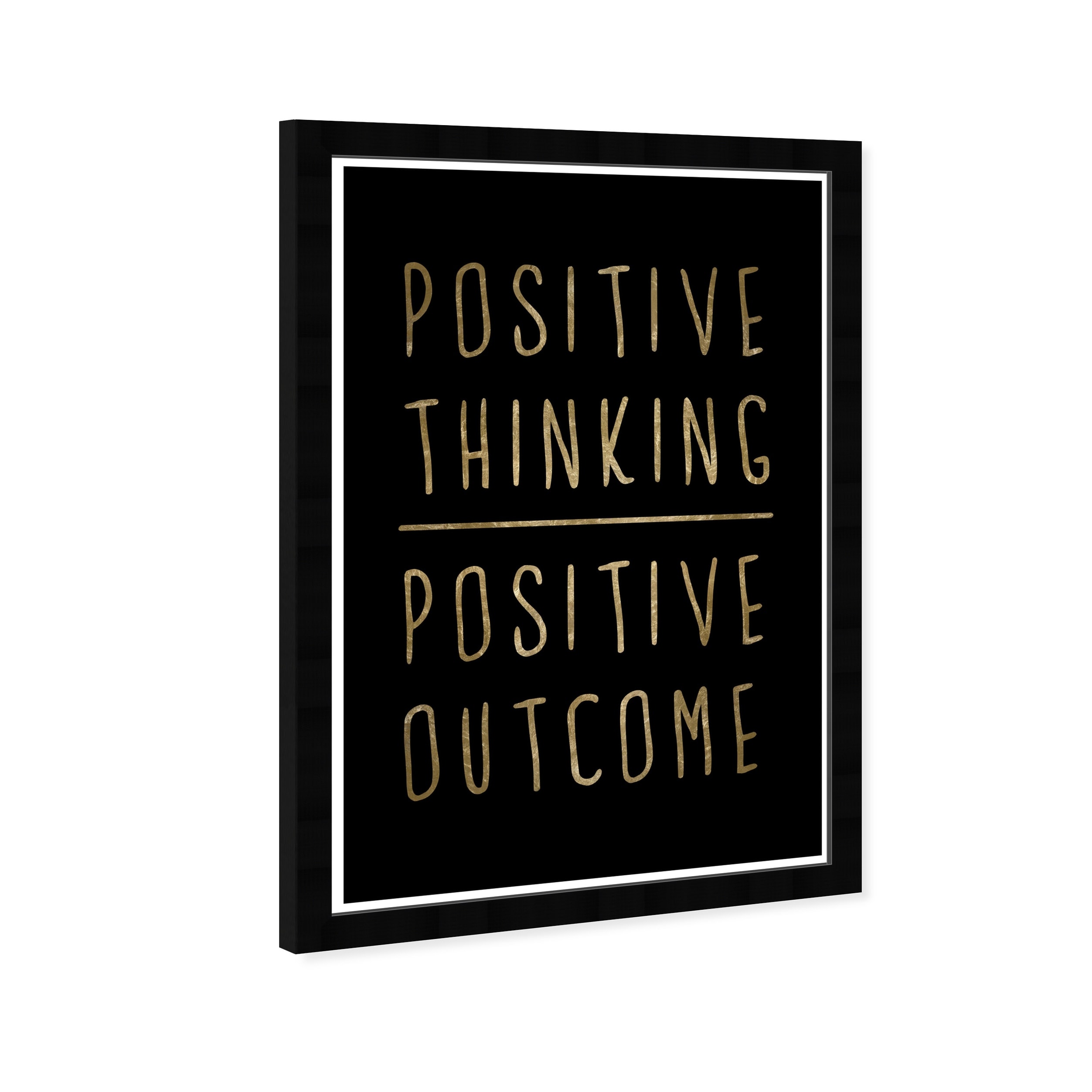 Shop Wynwood Studio Positive Thinking Typography And Quotes Wall Art Framed Print Motivational Quotes And Sayings Gold Black Overstock 31292848
