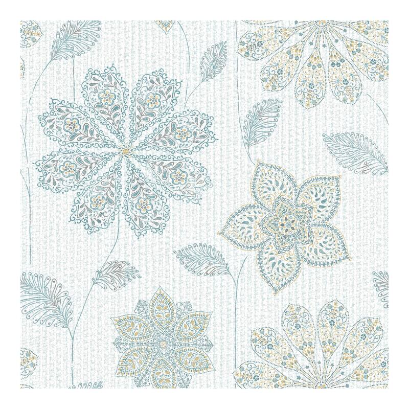 NuWallpaper Gypsy Floral Blue/Green Peel & Stick Wallpaper - 216in x 20.5in x 0.025in
