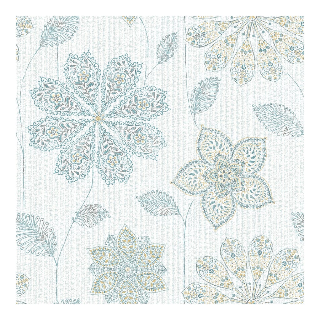 NuWallpaper Gypsy Floral Blue/Green Peel & Stick Wallpaper - 216in x 20.5in x 0.025in