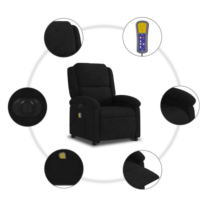 vidaXL Stand up Massage Recliner Chair Power Lift Wingback Armchair Velvet