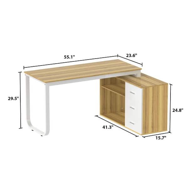 L-shaped executive desk With 3 Drawers for Home and Office - Bed Bath ...