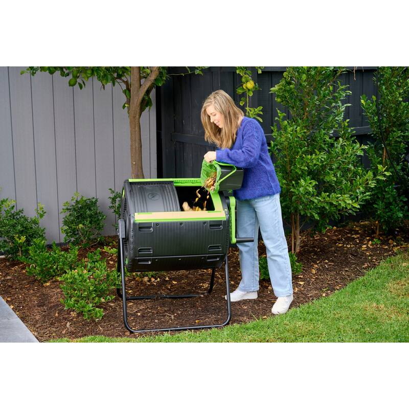 48 Gallon Geared Two Compartment Compost Tumbler