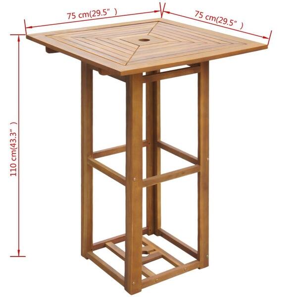 Shop Vidaxl Outdoor Bar Table Acacia Wood Overstock 19972696