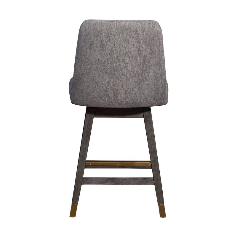 Full Back Swivel Counter Height Bar Stool with Armrest and Foam Cushion Seat Wood Frame for Kitchen