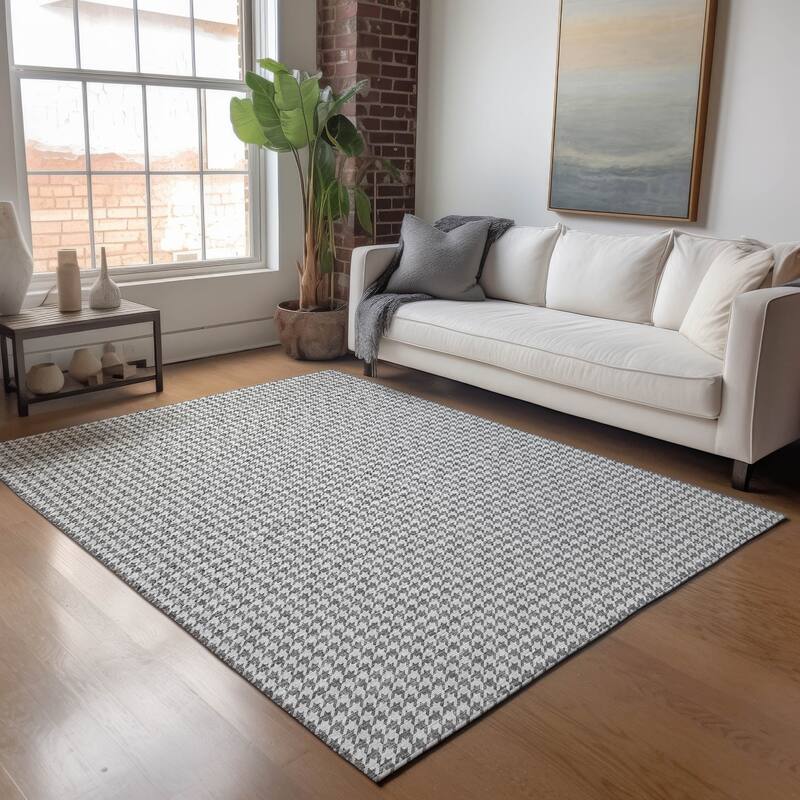 Premium Washable Super Soft Modern Houndstooth Mayfield Rug - Gray - 2' 6" x 3' 10" - Rectangle