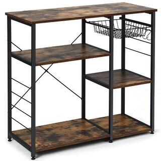 X-shaped Steel Pipe Frame Kitchen Baker's Rack with 6 small hooks ...